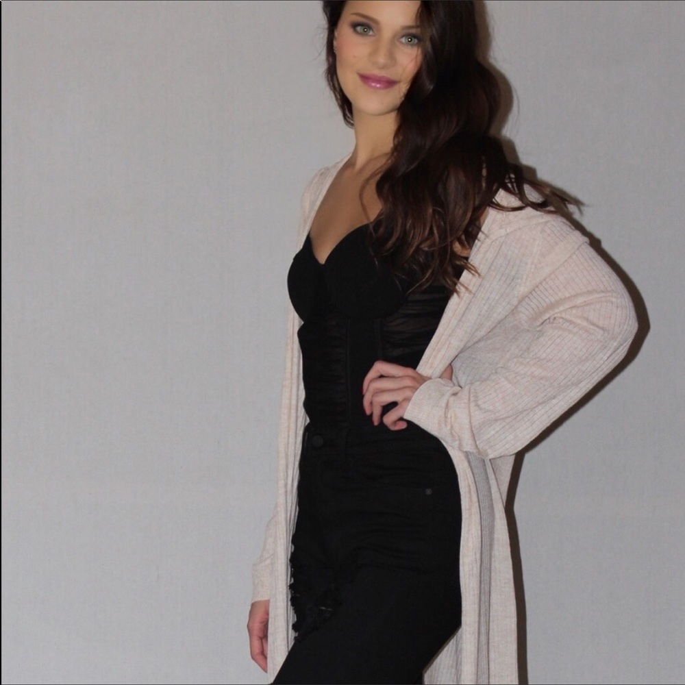LAST ONE BOHO STRAW NATURAL COZY CARDIGAN DUSTER - Picture 3 of 5